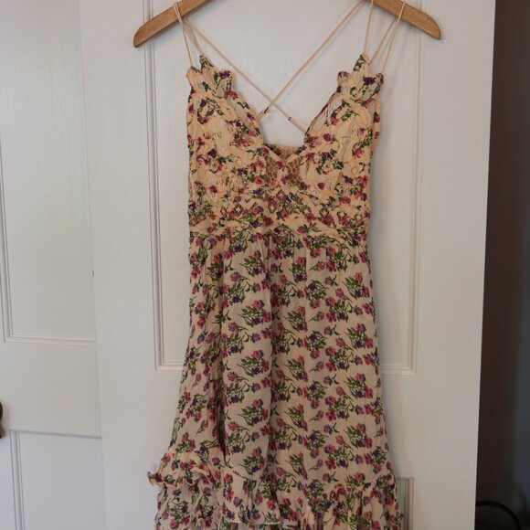 Free People One Adella Printed Mini Slip Petal Pink Combo Size Small NWOT - Picture 11 of 11